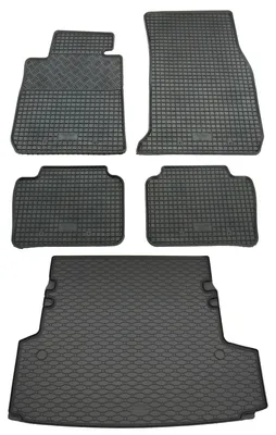 Rigum Gummi Fußmatten + Kofferraumwanne im Set für 3er BMW F31 Touring, schwarz