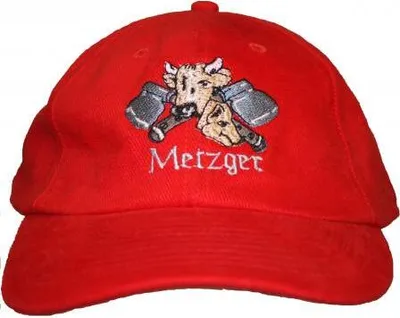 Produktbild von Baseballcap mit Einstickung - Metzger - 68622 rot