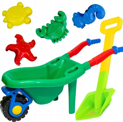 Produktbild von Hemar Sandspielzeug-Set: Große grüne Taczka & Meeresformen