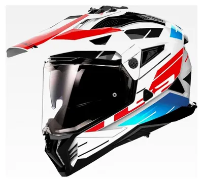 Produktbild von Motocrosshelm Pioneer II Namib weiß blau rot M