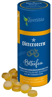 Produktbild von Bitterstern Bitterfein Lutschpastillen mit Auszügen aus Bitterkräutern, 90 g Pastillen