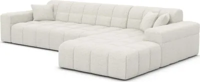 Produktbild von Bouclé L-Form Sofa Nivara Weiß Rechts