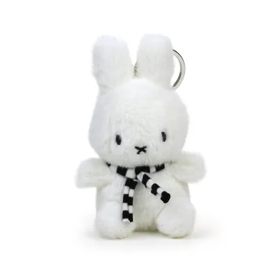 Produktbild von Nijntje & Miffy Schlüsselanhänger Bon Ton Toys Cord Farbe weiß mit Schal 10 cm