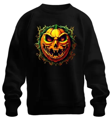 Imagen del producto de Sudadera con capucha de estilo uni, diseño de calabaza de Halloween con motivos terroríficos, color , talla S