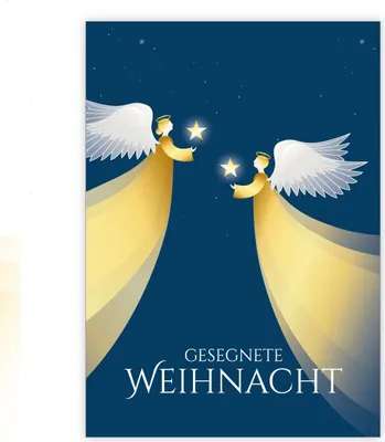 Produktbild von Moderne Engel Weihnachtskarte mit Sternen: Gesegnete Weihnachten
