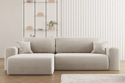 Produktbild von Kaiser Möbel Ecksofa mit Schlaffunktion L-förmiges Sofa Capri Stoff Poso Beige Links
