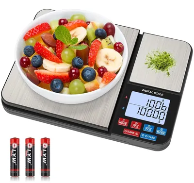 Obrázok produktu pre Kuchynská váha – Kapacita do 10 kg – Presnosť na 1 gram – Digitálna – Nerezová – S funkciou tarovania