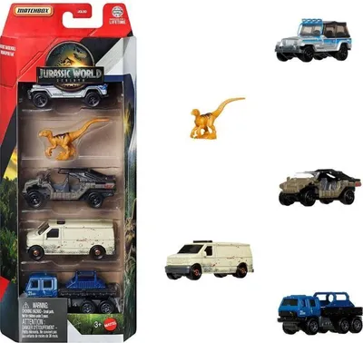 Produktbild von Matchbox Jurassic World JGL24, Fahrzeug-Set, 3 Jahr(e), Metall, Kunststoff, Mehrfarbig