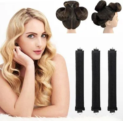Produktbild von Kreiselspangen für lange Locken ohne Hitze, 6 Stück, ideal für Wellenfrisuren nachts, geeignet für große Locken, Locken ohne Hitze, selbstgestaltete Frisuren, geeignet für kurze und lange Haare (schwarz).