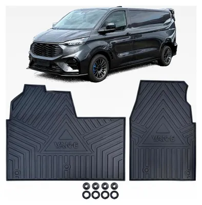 Produktbild von Gummi Fußmatten Set Schwarz für Ford Tourneo Transit Custom ab 2023