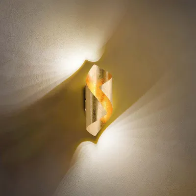 Produktbild von LED-Wandleuchte - Goldfarben - Eisen - 2-flammig - 10 x 31 cm - mit Schalter