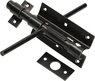 Zdjęcie produktu dla KOTARBAU® Sruba ryglowa Sruba 150/16 Sruba zamka Obustronnie pokryta proszkowo czarnym metalem Sruba drzwiowa Sruba przesuwna Sruba drzwiowa Drzwi stabilne Sruba zamka