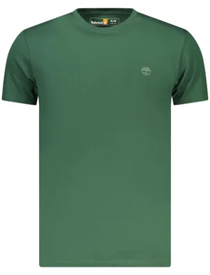 Image de T-shirt slim vert pour homme en Coton avec broderie