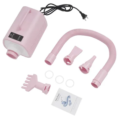 Produktbild von Haartrockner für Haustiere, einstellbare Geschwindigkeit, mehrere Düsen, rosa