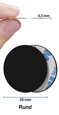 Produktbild von 2x Metallplatte Metallplättchen Rund Selbstklebend, 2 Stück Handy Magnet Metall Platte Set, mit 3M Kleber für Magnet KFZ Zubehör Handyhalterung Auto