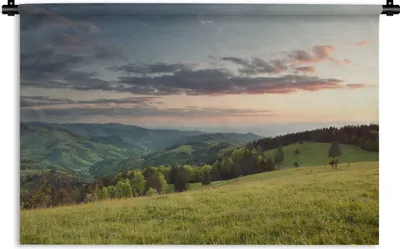 Produktbild von MuchoWow® Wandteppich Wandbehang Blick auf den Schwarzwald in Deutschland mit farbigem Himmel 60x40 cm Tapisserie Dekoration Wandtuch - Wanddekorationen