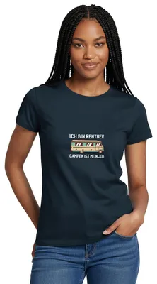 Produktbild von Spreadshirt Camping Rentner Campen Ist Mein Job Frauen T-Shirt, XL, Navy