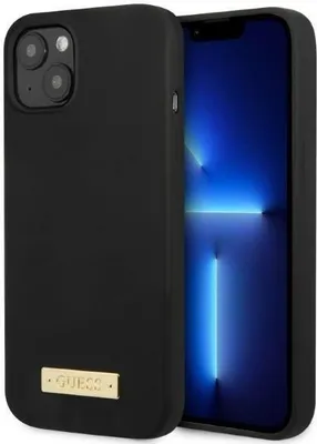 Produktbild von Guess Guhmp13Msplk Iphone 13 6.1 Schwarz/Schwarz Hartschale Silikon Logo Plate Magsafe