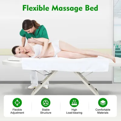 Produktbild von Massagetisch Wit, 3-teilig - Klappbar mit Kissen - PolyurethanOberfläche - Verstellbare Rückenlehne - Für Schönheitssalons und den Heimgebrauch