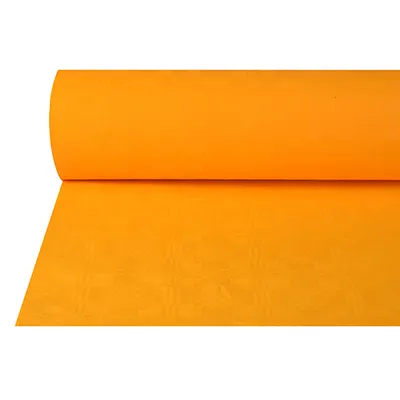 Produktbild von 64 Rollen Papiertischtuch mit Damastprägung 50 m x 1 m orange