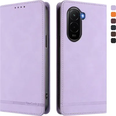 Image de Etui pour Xiaomi Poco M7 4G, étui rétro en cuirPolyuréthaneavec support et fentes pour cartes Violet