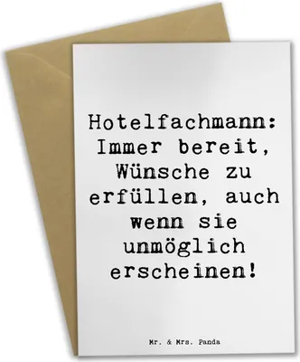 Produktbild von Mr. & Mrs. Panda valentinstagskarte Spruch Hotelfachmann Zauber - Weiß - Geschenk, Geschenke für Berufstätige, Veranstaltungen, Beruf, hochzeitskarten, Kundenorientierung