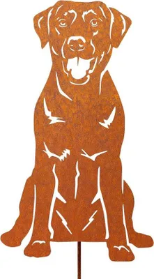Produktbild von Rostiger Metallhund für Garten 30 cm Außen
