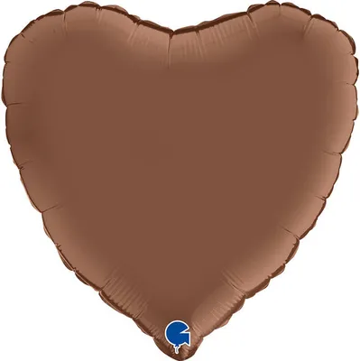 Zdjęcie produktu dla Balon Foliowy - Satynowe czekoladowe brązowe serce 46 cm,  Grabo
