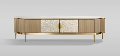 Produktbild von Stilig ST905 Kommode RTV mit Naturmuschelfront und Marmormustertischplatte