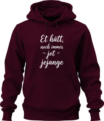 Produktbild von Et hätt noch immer jot jejange Kölsch Karneval Rheinland lustig Uni Hoodie Kapuzenpullover, Burgundy, XXL