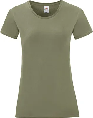 Produktbild von Fruit of the Loom 61-432-0 | Damen Iconic T, 100% gekämmte, ringgesponnene Baumwolle - Farbe: Classic Olive - Größe: M