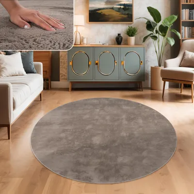 Immagine prodotto di Tappeto Soggiorno Pelliccia Finta Peluche Alto Pile Shaggy Morbido Vari Colori Colori Dimensioni 120 cm rotondo