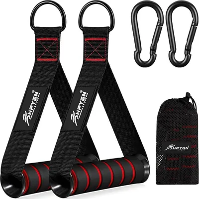 Produktbild von Fitnessband Griffe grau/rot - 2 Stück Einhandgriff für Kraft- und Cardio-Training