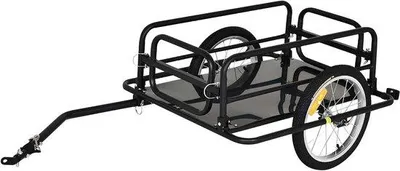 Productafbeelding van Fietsaanhanger Bakwagen - Fietstrailer Vervoer - Ladingen Vervoeren - Opvouwbaar Staalontwerp - 139 x 715 cm - Zwart