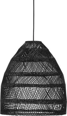 Produktbild von PR Home Maja Outdoor Pendelleuchte aus Naturfasern – handgeflochten, IP44, E27, inkl. Flex Out Kabelsatz.Durchmesser:53cm,Schirmfarbe:Schwarz