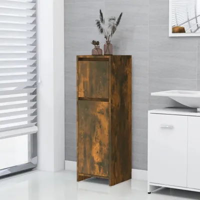 Image de Maison Exclusive - Armoire de salle de bain Chêne fumé 30x30x95 cm Matériau dérivé du bois