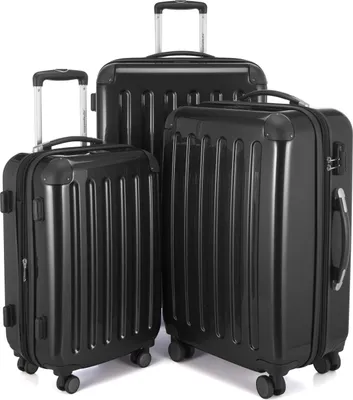 Produktbild von Hartschalenkoffer Set mit Erweiterung - 3-teiliges Kofferset mit 4 Rollen und Zahlenschloss