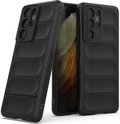 Produktbild von Samsung S21 Ultra 5G Hülle, Weich TPU Silikon Stossfest Anti-rutsch Schutzhülle für Samsung Galaxy S21 Ultra 5G Schwarz