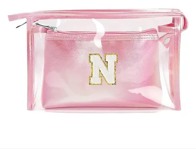 Productafbeelding van Transparante Make-up Tas met Initialen voor Vrouwen