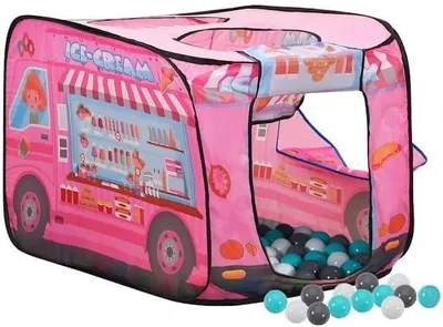 Produktbild von Rosa Spielzelt mit 250 Bällen, 70x112x70 cm, faltbar und mit Tragetasche im Autodesign