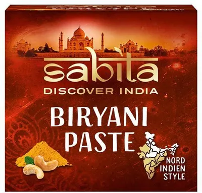 Produktbild von Sabita Biryani Paste 40 G Packung Vegan Glutenfrei