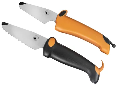Kinderküchenmesser-Set, 2 Stück, 16 cm, Schwarz/Orange