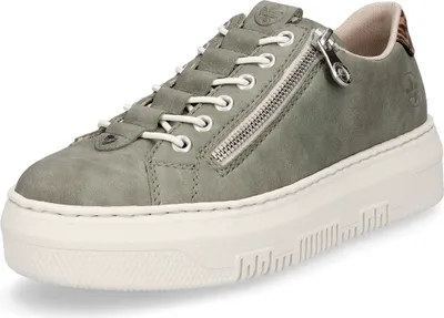 Produktbild von Rieker Damen Plateau Sneaker grün leo