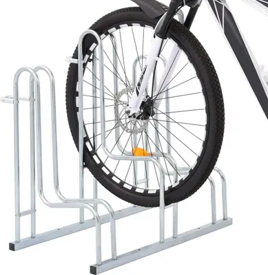Immagine prodotto di Supporto per 3 Bici da Pavimento Autoportante Acciaio Zincato