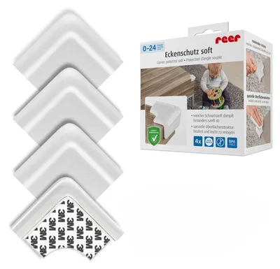 Produktbild von Eckenschutz Kantenschutz Stoßschutz - Weiche Schaumstoff - Selbstklebend - Weiß - 4 Stück