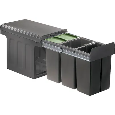 Produktbild von WESCO Profiline  TRIO 30DT Abfallsorter (3x8 Liter) Oriongrau ab 30 cm Schrankbreite