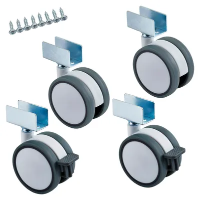 Produktbild von SOTECH Möbelrolle Hamm Ø 60 mm weiß/grau – U-Profil (2 Stück)