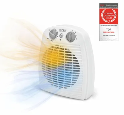 Produktbild von TZS First Austria Heizlüfter, 2 Heizstufen, 2000W, eingebauter Kaltluftventilator, Thermostat, Überhitzungsschutz, Tragegriff, Heizstrahler