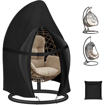 Image de Housse de protection pour fauteuil suspendu, dimensions 120x207 cm, tissu Oxford 210D, revêtement PU, couleur noire