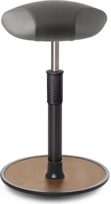 Produktbild von Sitz- Stehhocker Free Tall Triangel Boxmark Leder Grau schwarz /Natur.